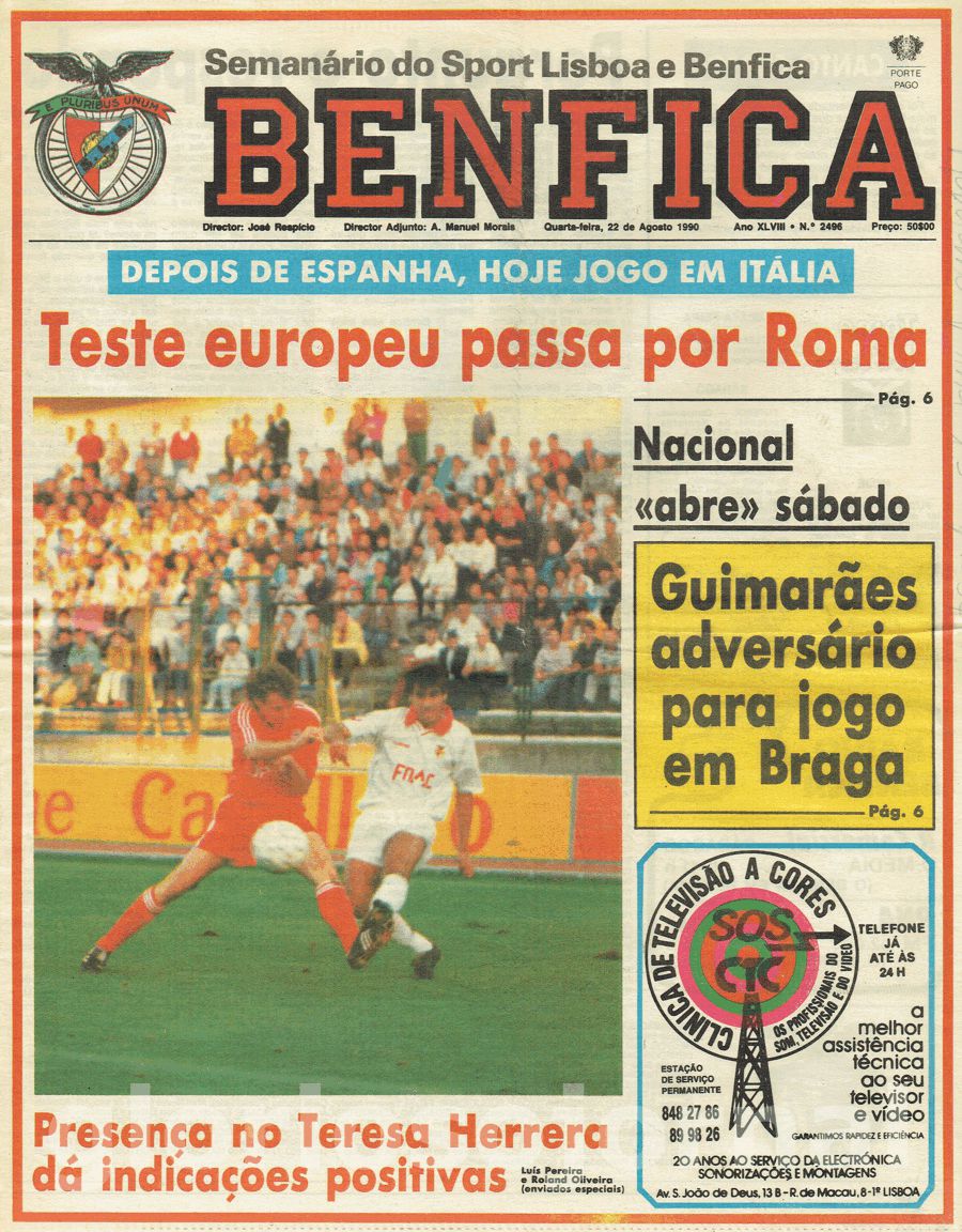 jornal o benfica 2496 1990-08-22